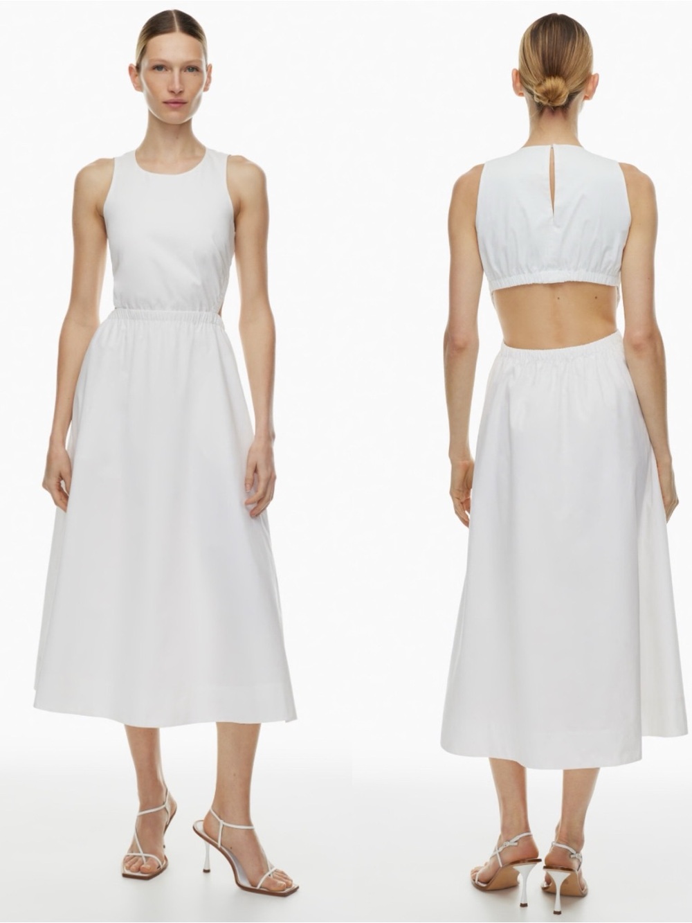 Aritzia Cella Poplin Dress Size M in White Like New